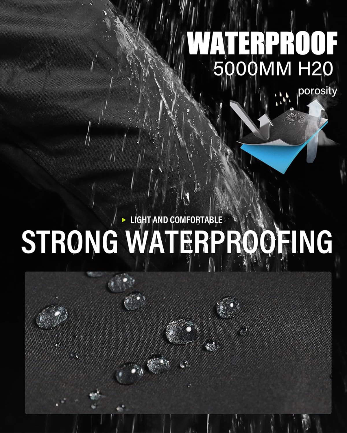 Thumbnail 1 de iCreek Men’s Packable Waterproof Rain Pants (5000mm, Lightweight) — Over Pants for Outdoor Use