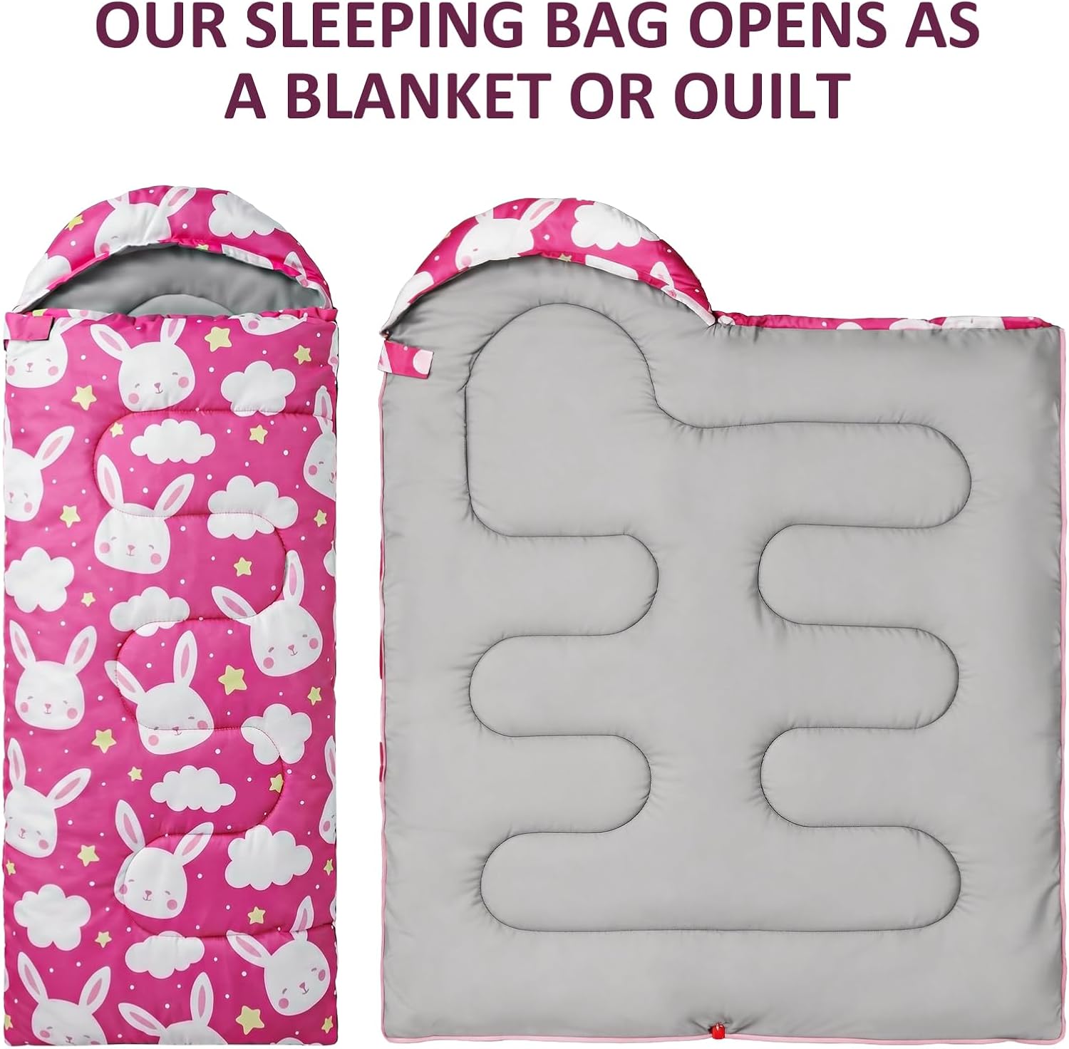 Detalle 2 de TUPHEN TP-SDET-Pink kinderslaapzak, 3 seizoenen, 950 g met draagtas