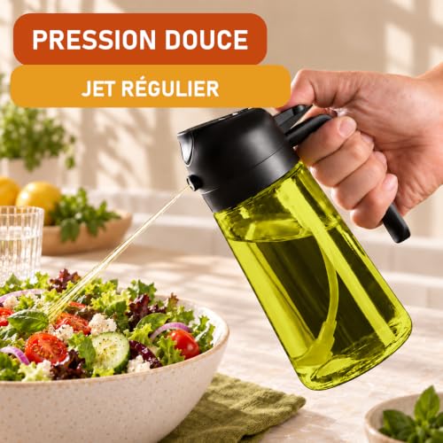 Detalle 2 de CXINYI vaporisateur d’huile 470 ml avec bec verseur 2-en-1 et tapis silicone