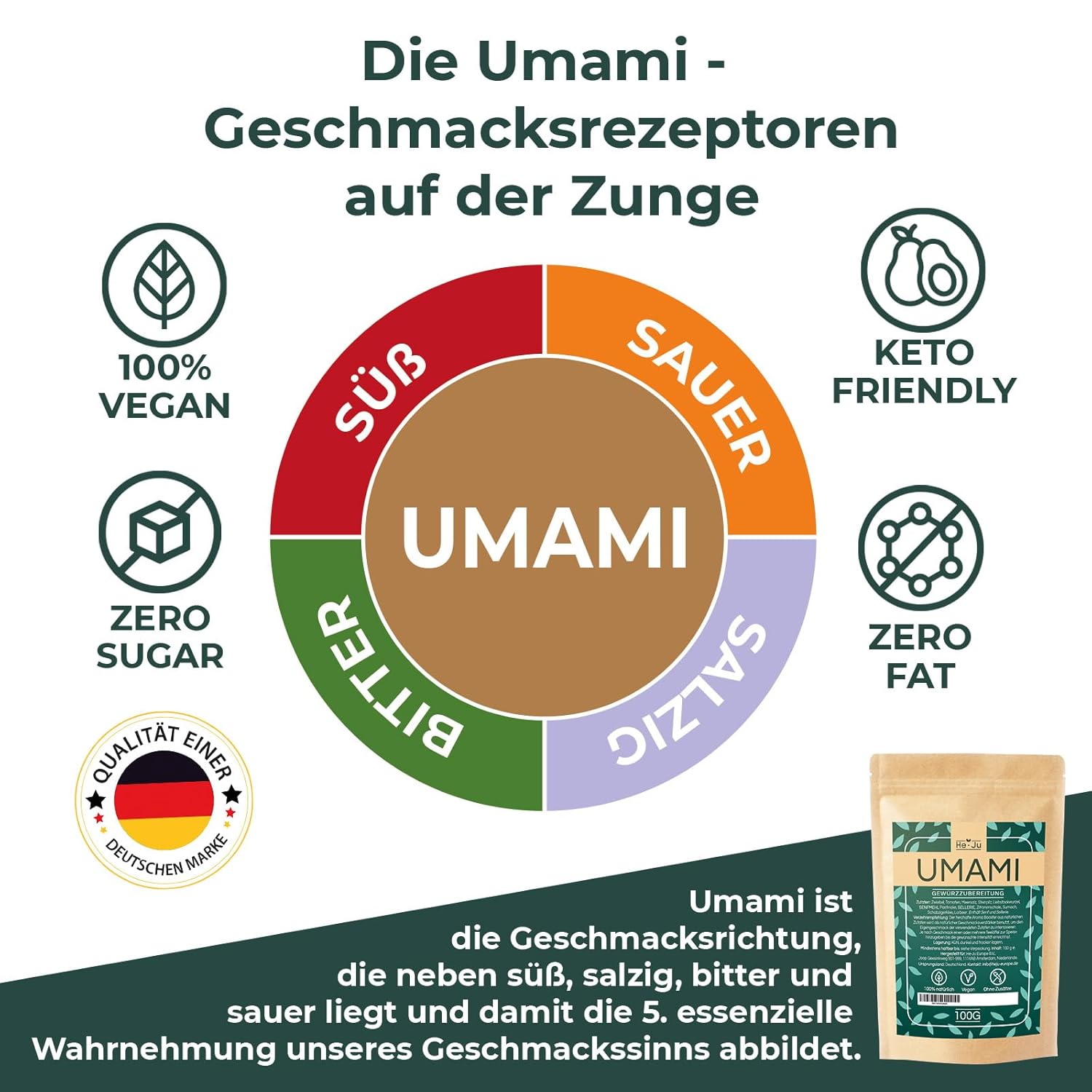 Detalle de He-Ju Umami Gewürzmischung 200 g – vegane Universalwürzer für herzhaften, umami-reichen Geschmack