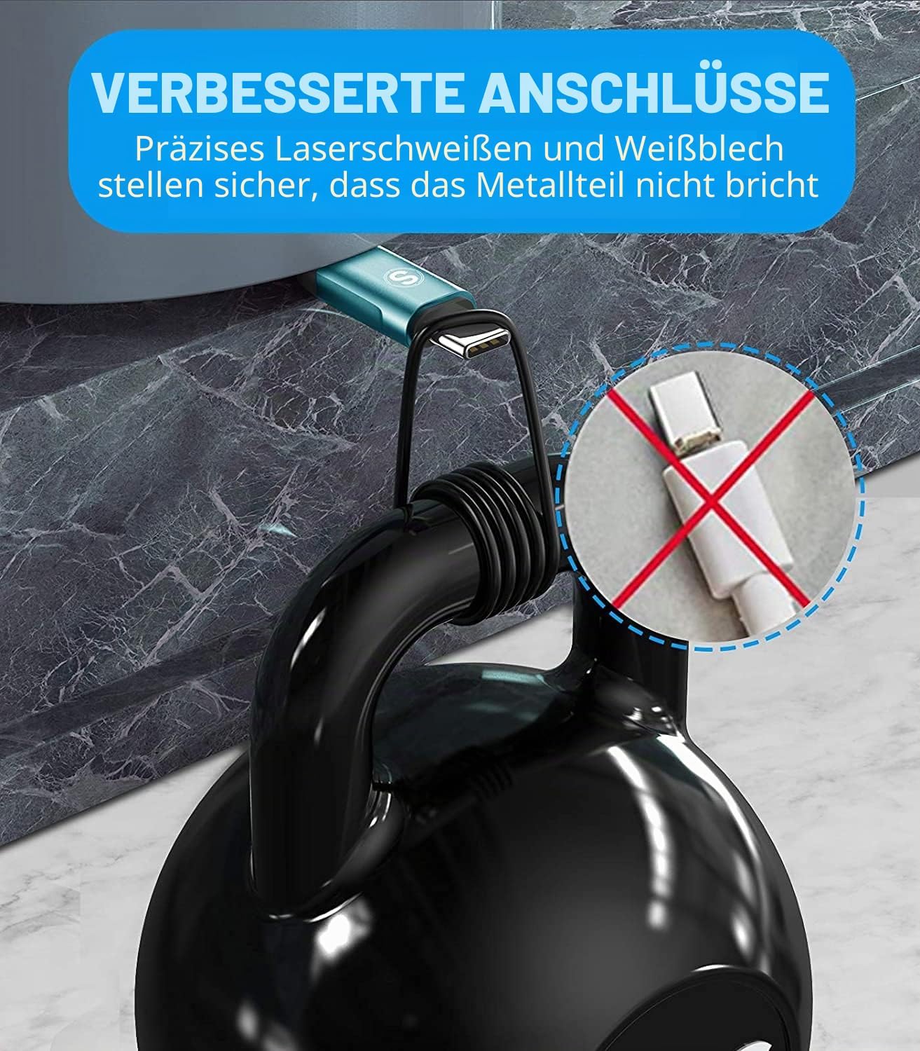 Detalle de Sweguard USB-C Kabel 3.1A (2er Set, 3 m) – Schnellladung & Datenübertragung
