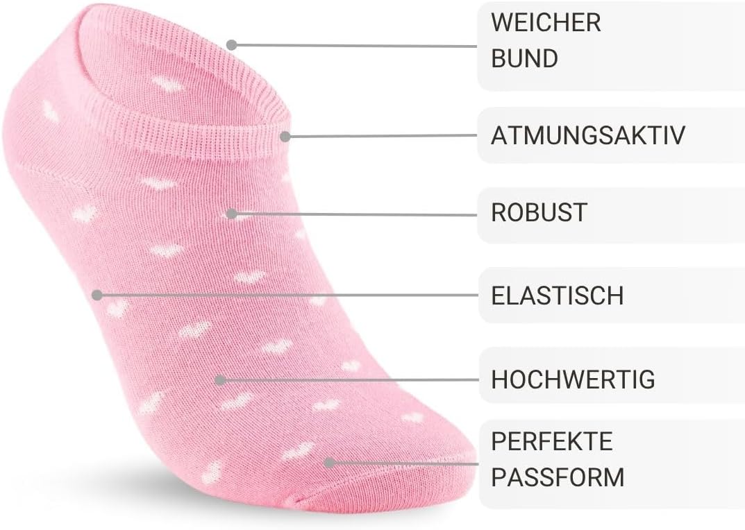 Thumbnail 2 de 10 Paar Kinder Sneaker Socken aus Baumwolle für Jungen & Mädchen – atmungsaktiv ohne Gummidruck