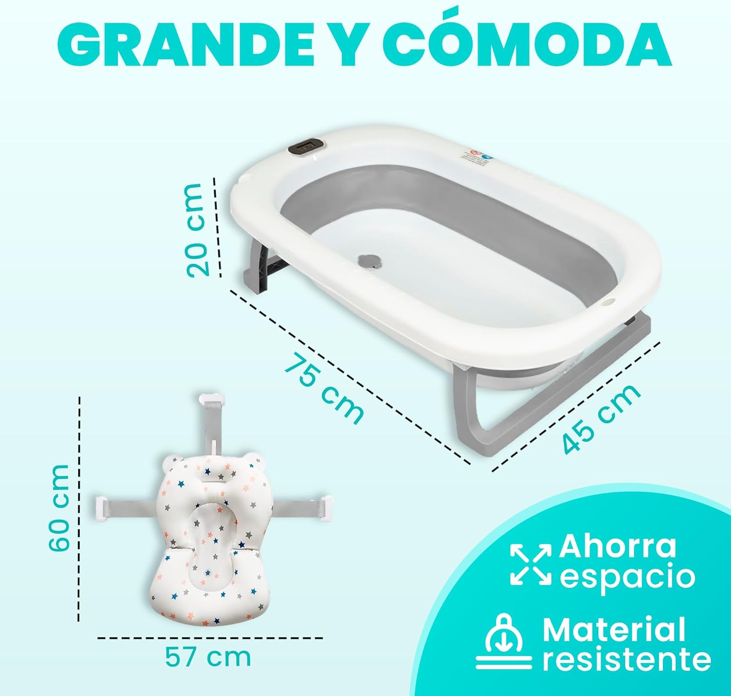 Thumbnail 1 de JUPPLIES Bañera Plegable 75x45x20 cm