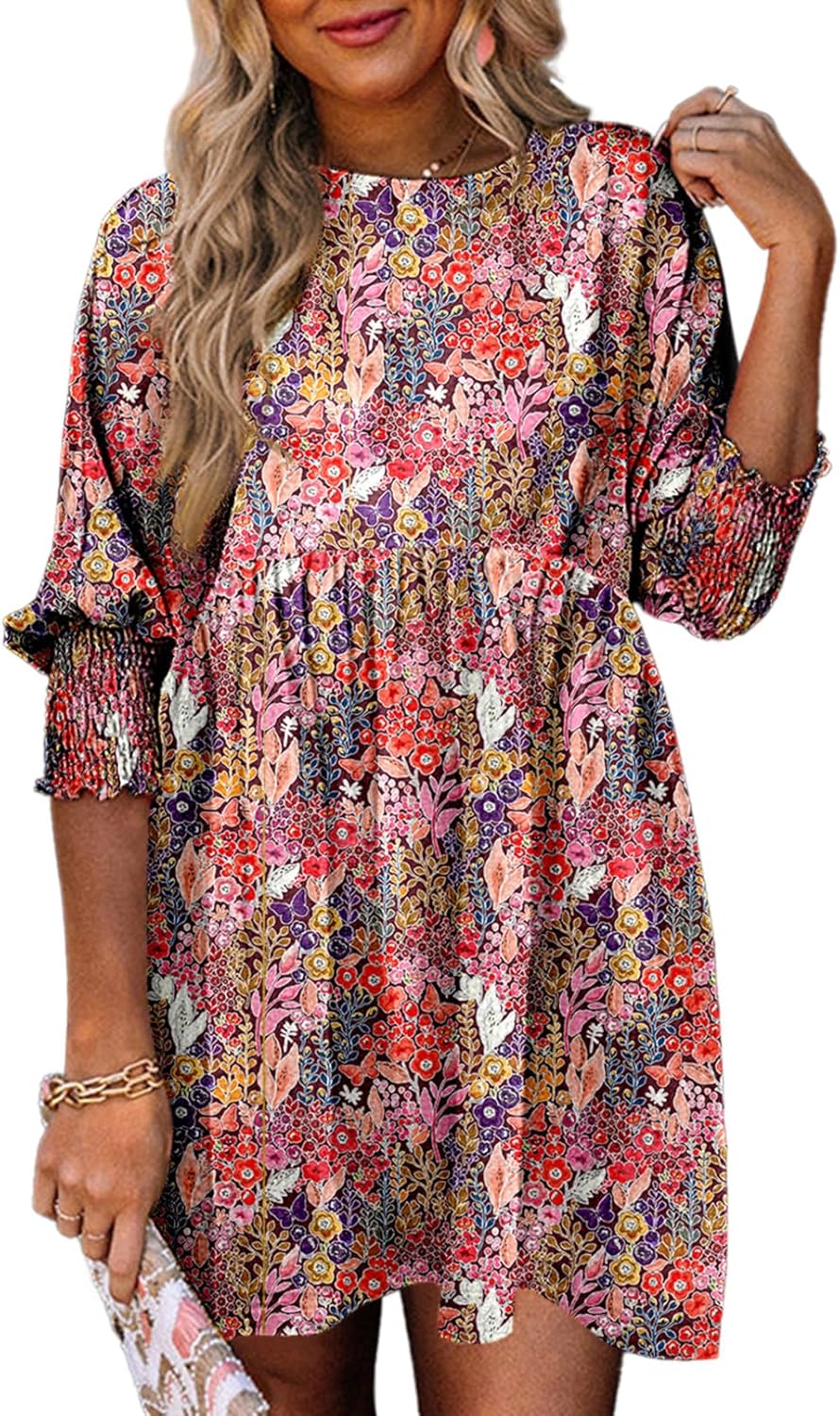 Thumbnail 6 de Dokotoo Women’s Casual Babydoll Tunic Dress with Empire Waist and Tiered Ruffle Hem