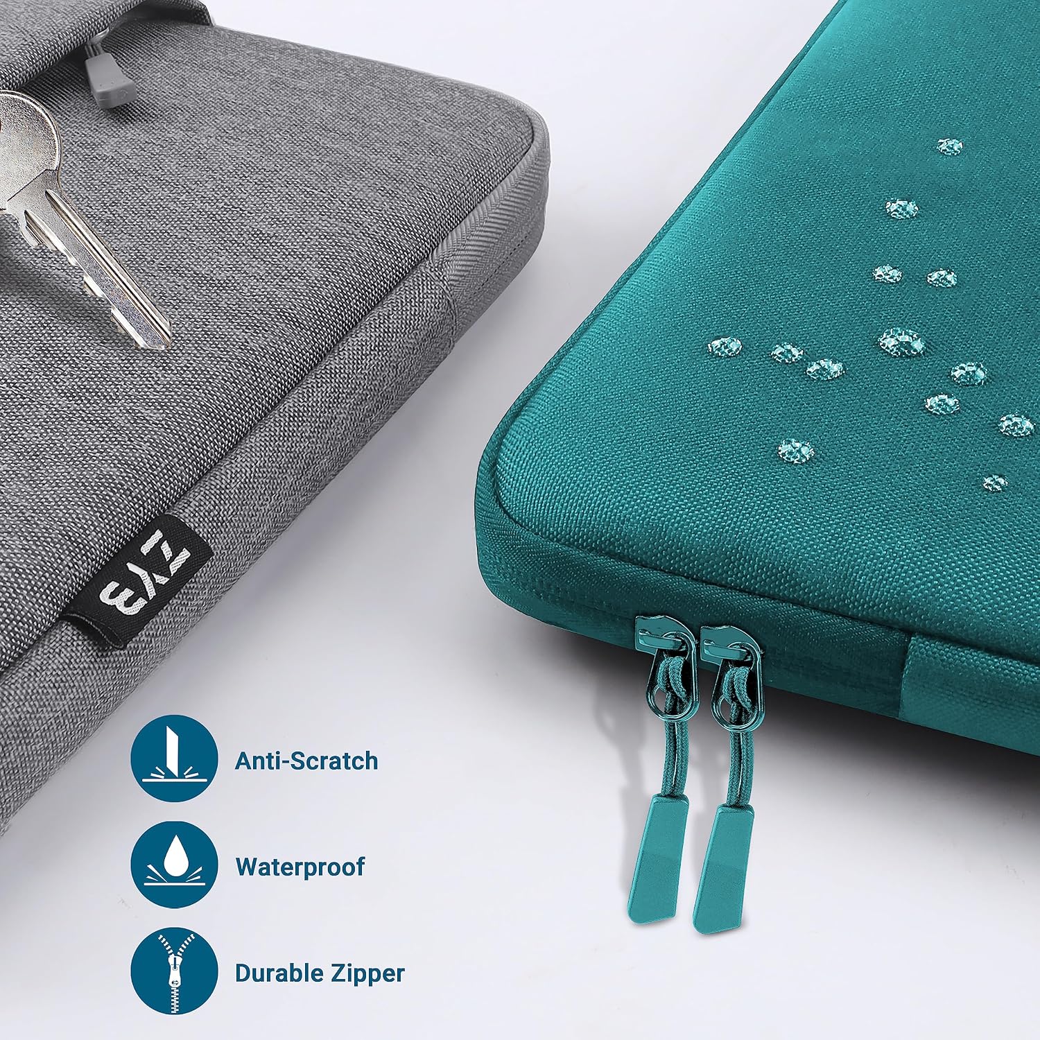 Detalle 2 de ZYB 15.6 inch Laptop Sleeve Protective Case with Accessory Bag (Teal) – waterproof, shockproof protection