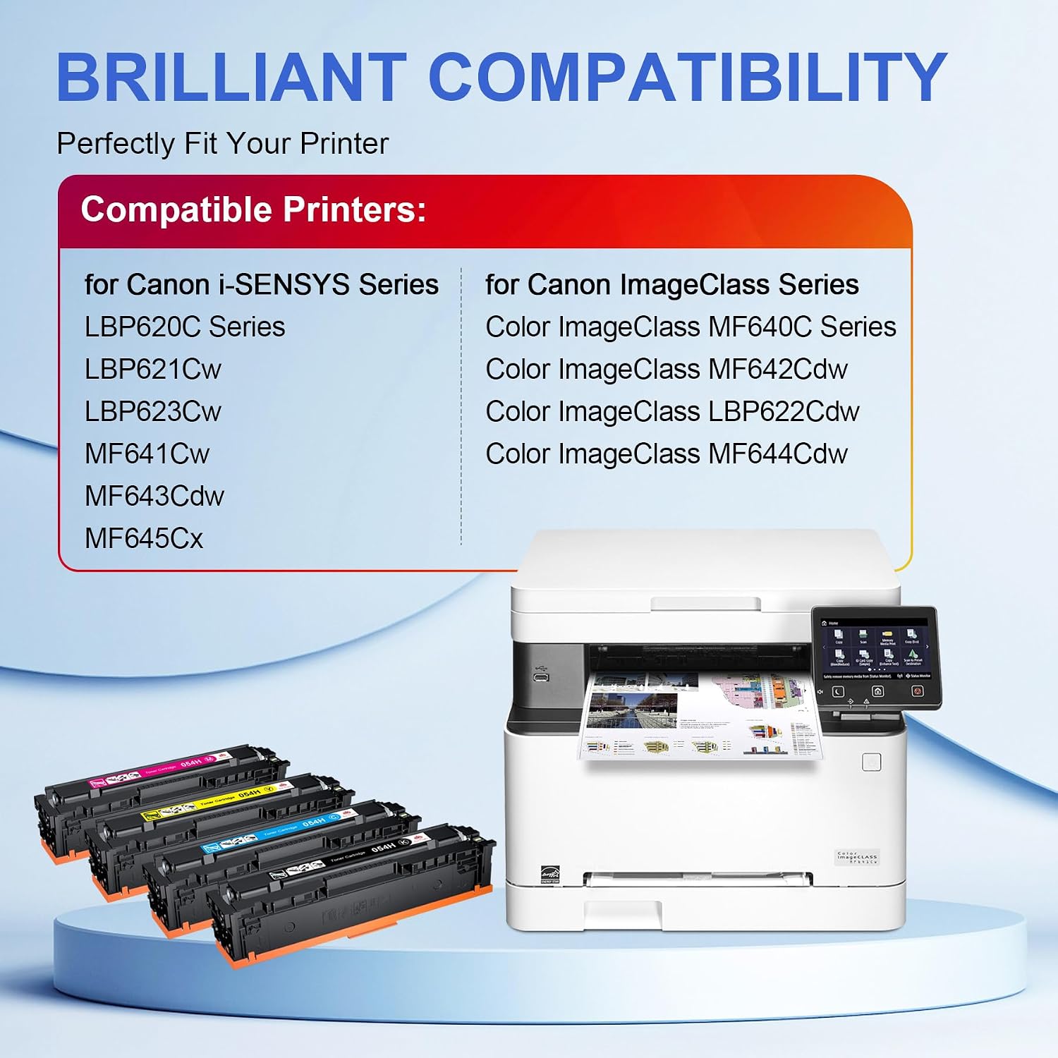 Thumbnail 1 de Toner Kingdom 054H 4-Pack Toner Cartridges, Black and Colour for Canon