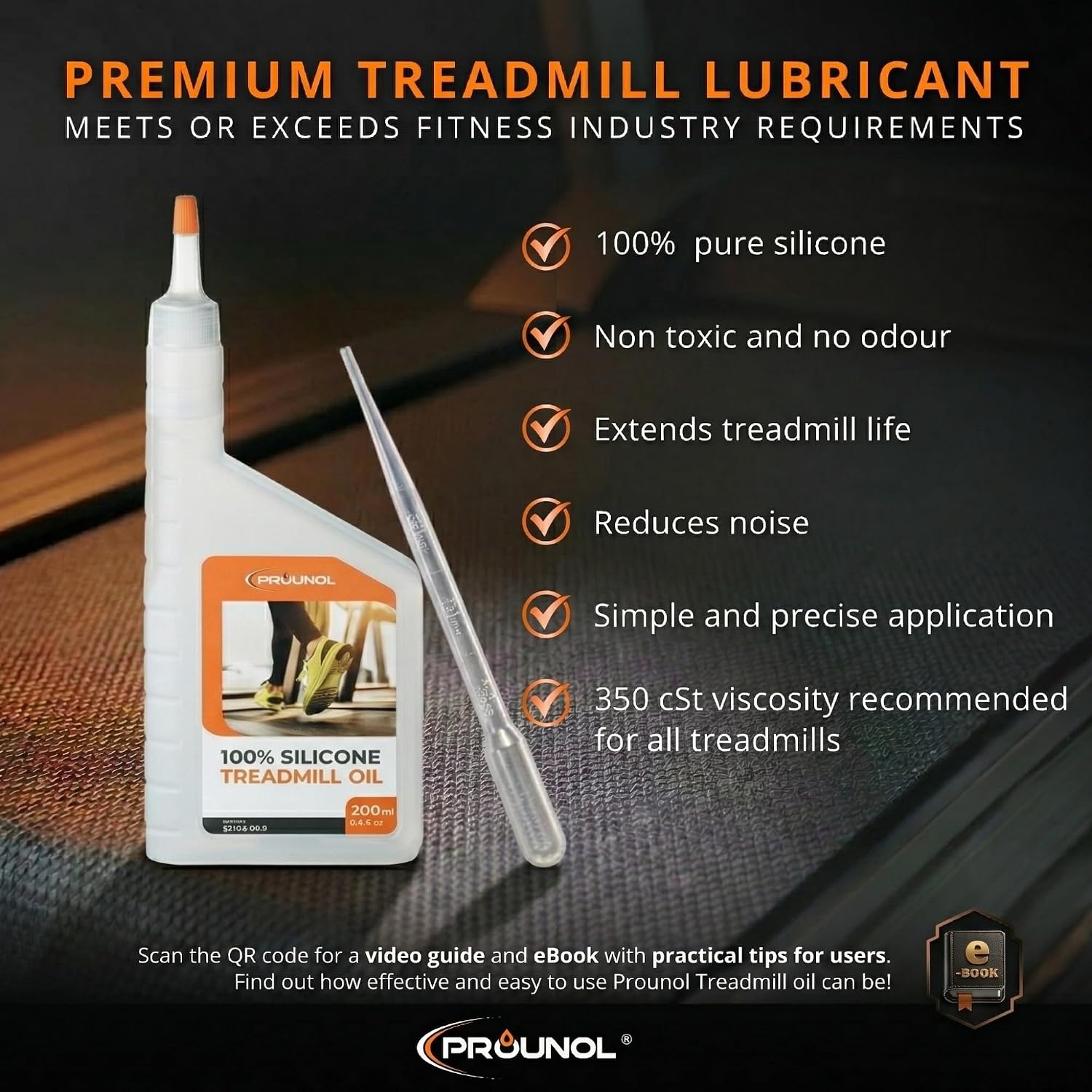 Thumbnail 1 de Prounol 100% Pure Treadmill Silicone Oil (200ml) with long-neck applicator