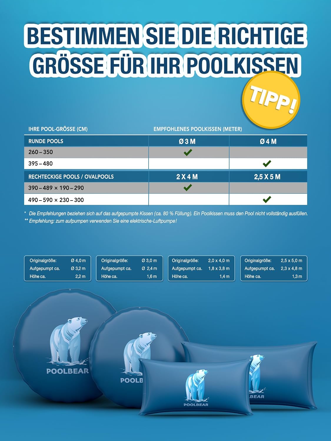 Detalle 2 de PoolBear 101-003 poolkudde 300 cm med dubbelsöm och reparationssats