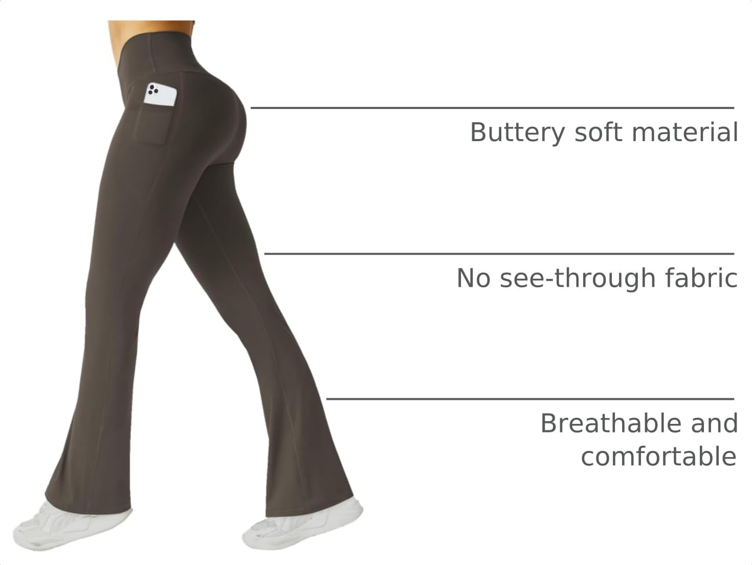 Thumbnail 3 de FireSwan Women's Flare Yoga Pants, High Waist with Pockets and No Front Seam