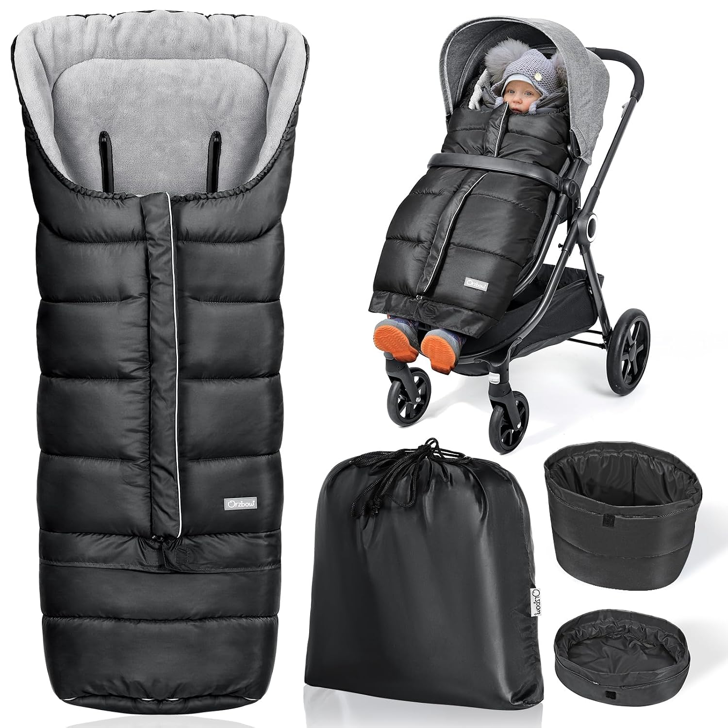 Detalle de Orzbow Fußsack Kinderwagen 97/117×44 cm