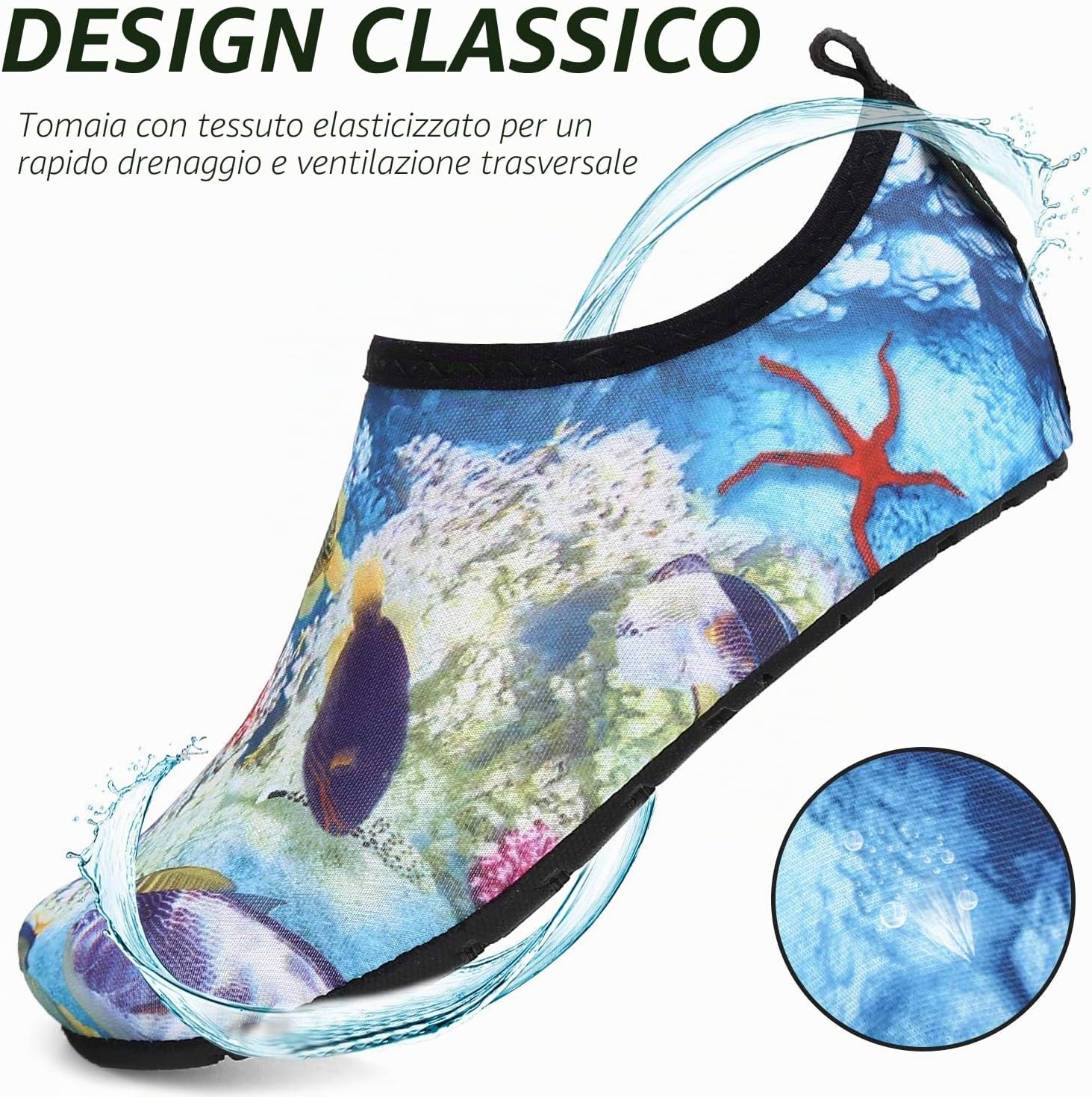 Detalle de SAGUARO Scarpe da Immersione Unisex: leggere, traspiranti e antiscivolo per bagni, nuoto e sport acquatici