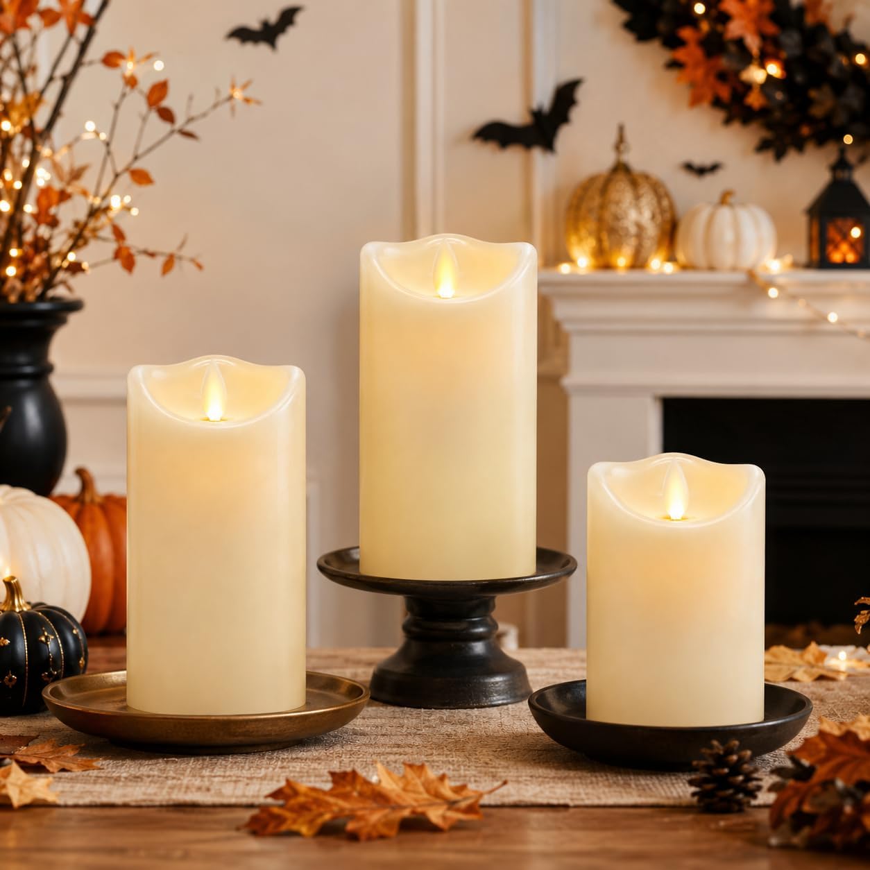Detalle de Da by 3 Candele LED Avorio con Stoppino Oscillante Dinamico – Set assortito (3 pezzi) con telecomando
