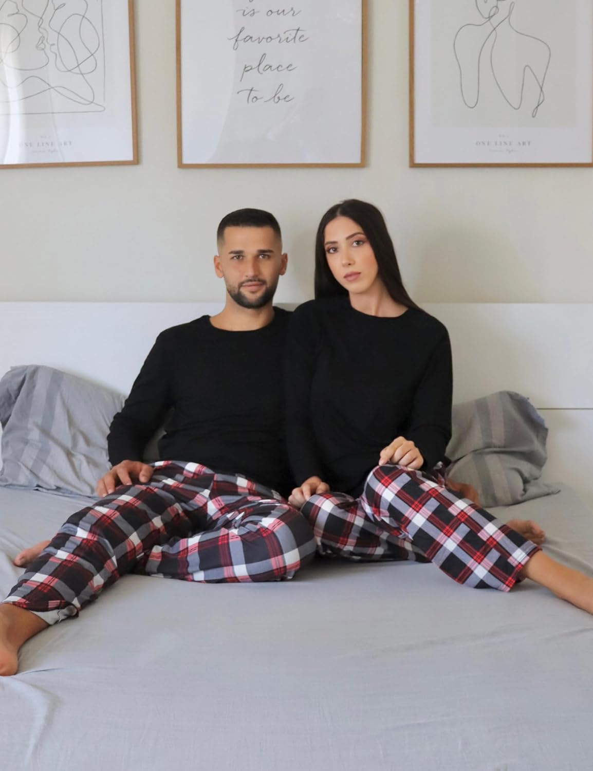 Detalle 2 de Uniexcosm Pijama Mujer Cuadros Algodón 2 Piezas