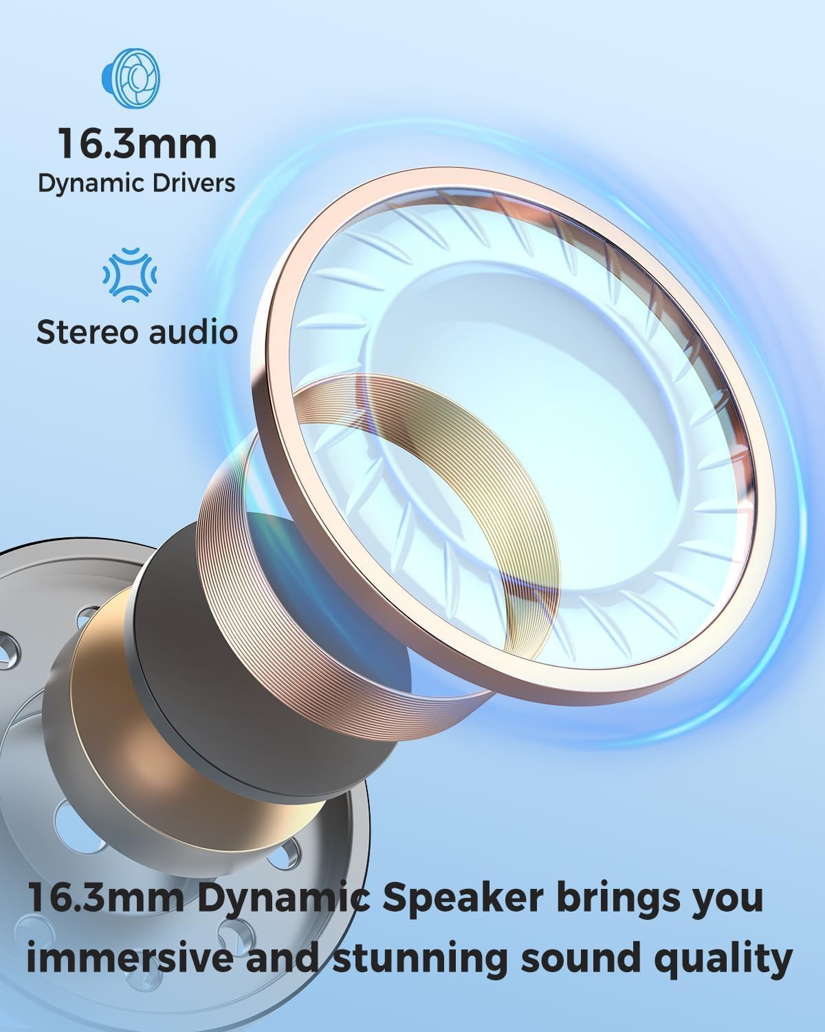 Detalle de CQWEIC Bone Conduction Headphones: Open-Ear Safety, IPX8 Waterproof, with Built-in MP3 and 32GB