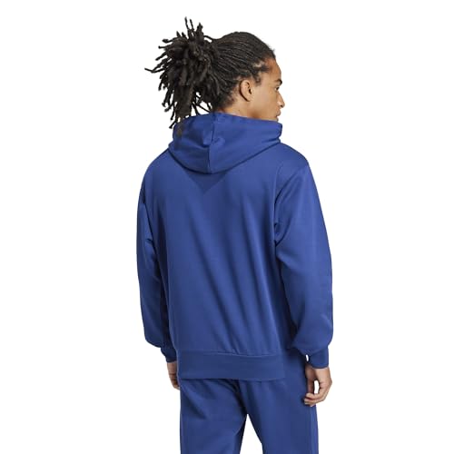 Detalle de adidas Men's Essentials Feelcozy Fleece Hoodie, dark blue/white, size S