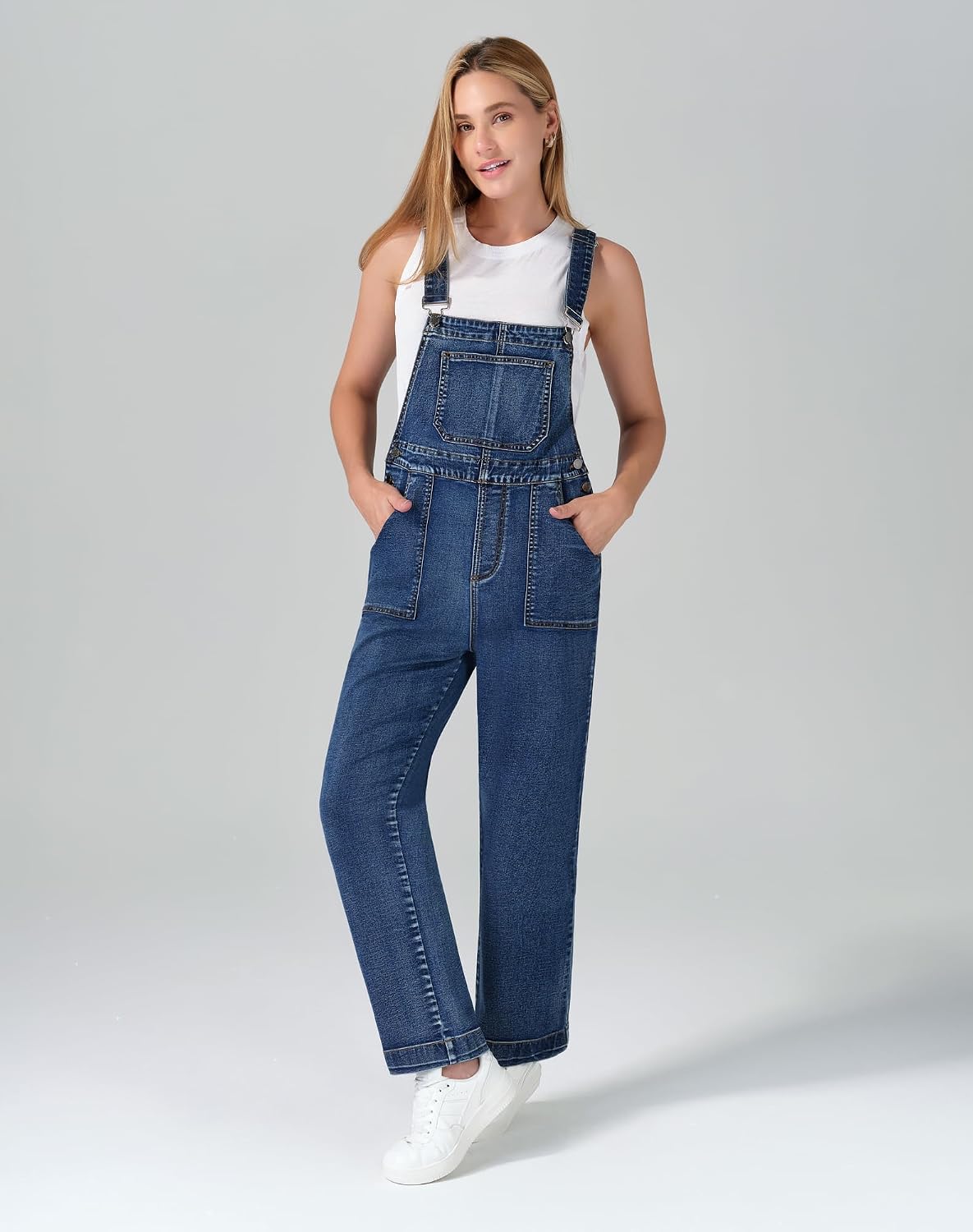 Thumbnail 6 de roswear Women's Stretch Denim Overalls with Adjustable Straps and Utility Pockets