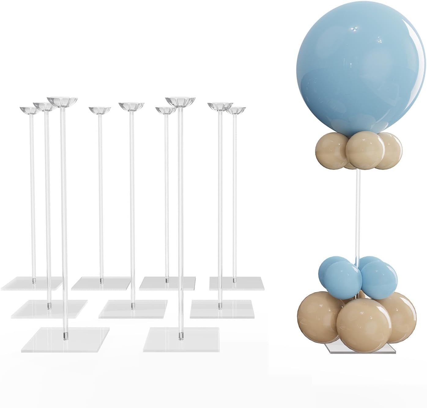 Detalle de YALLOVE clear balloon stand kit 23.6 inch 10 pack