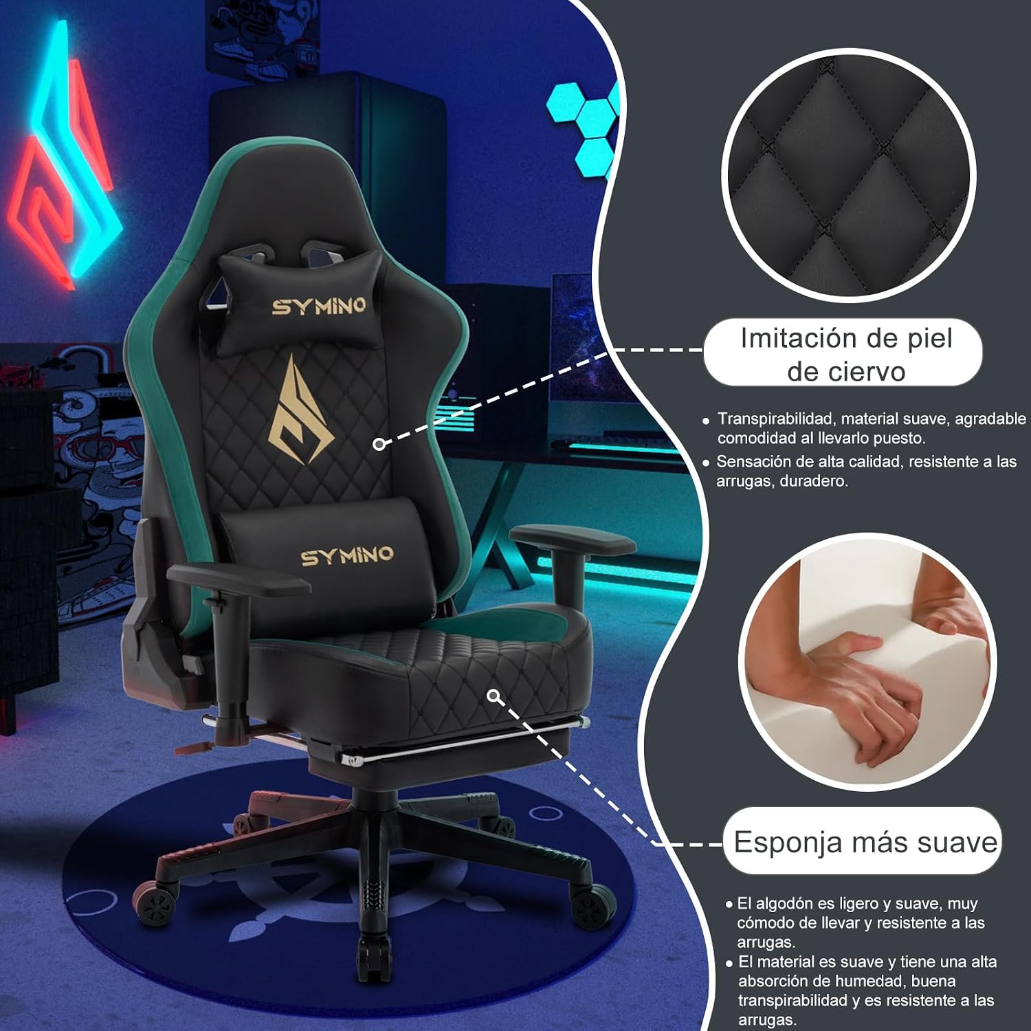 Thumbnail 3 de Symino Chaise Gamer Ergonomique Fauteuil