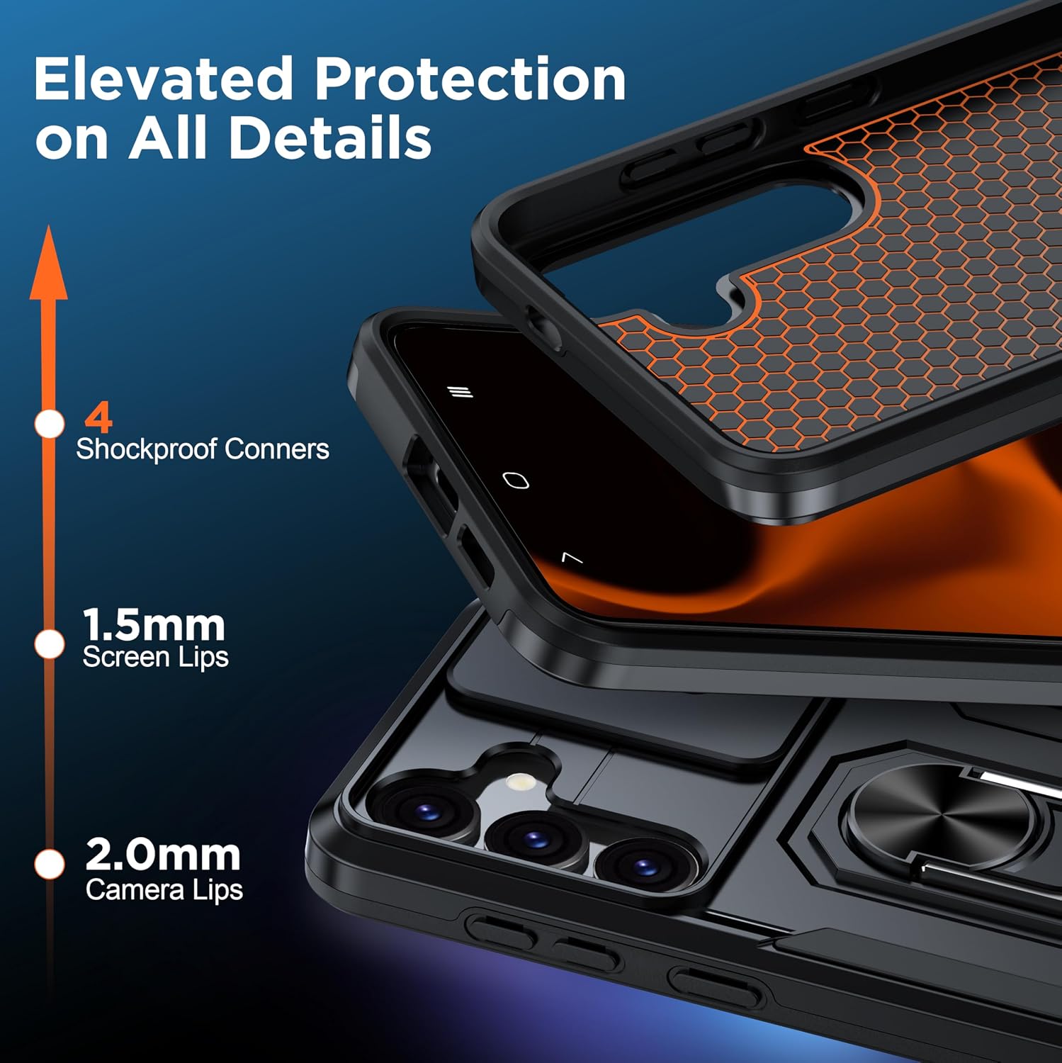 Detalle 2 de AMILIFECASES Samsung Galaxy S25 case with 9H screen protector