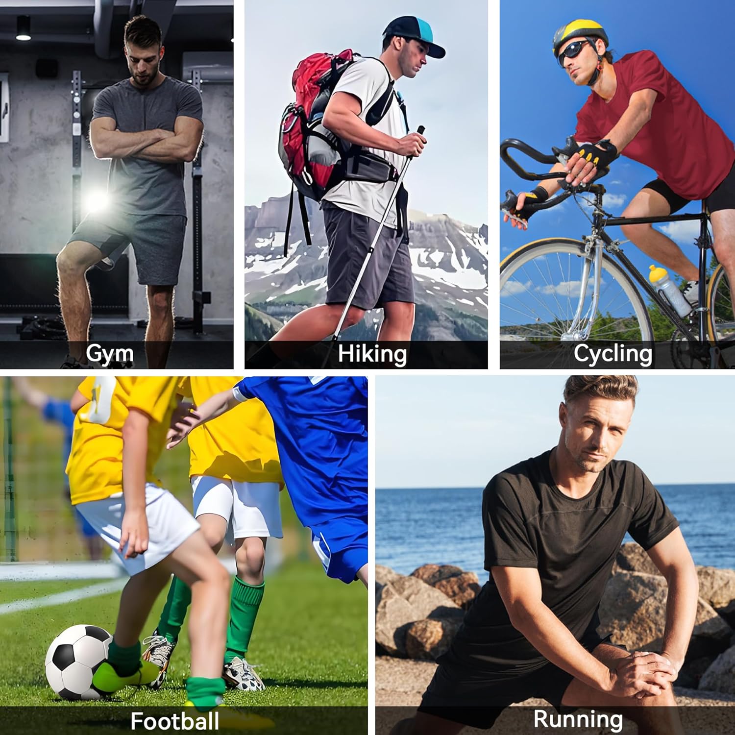 Thumbnail 5 de AMZSPORT confezione 1/3/5 t-shirt sportive da uomo traspiranti a girocollo