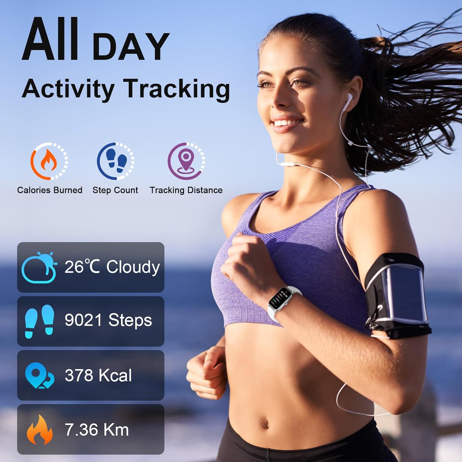 Detalle 2 de Soudorv Smart Watch for Men and Women: 1.57" HD Fitness Tracker with Calls, 110+ Sports Modes and IP68