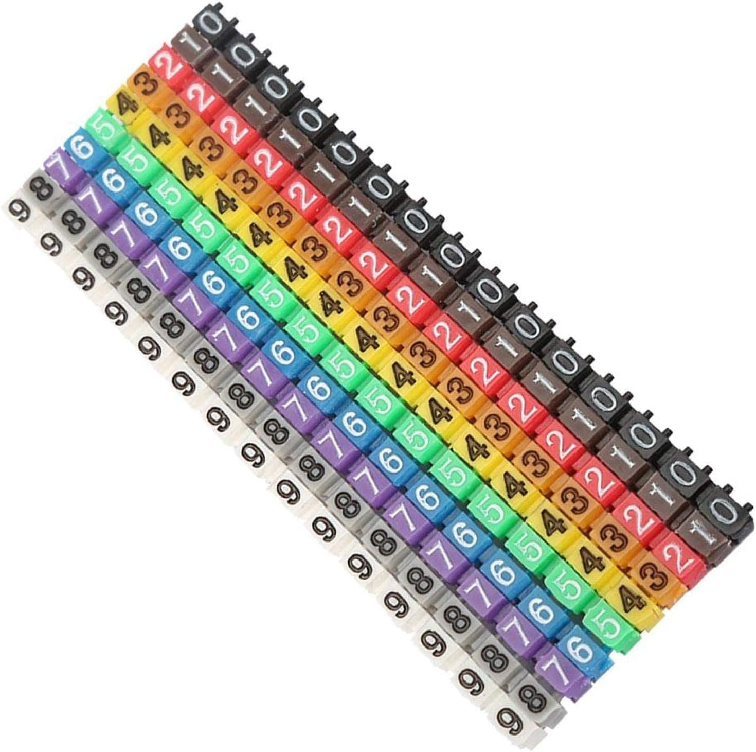 Tyenaza Kabelmarkierungsrohr-Set (150 Stück) mit Nummern 0–9 und 10 Farben