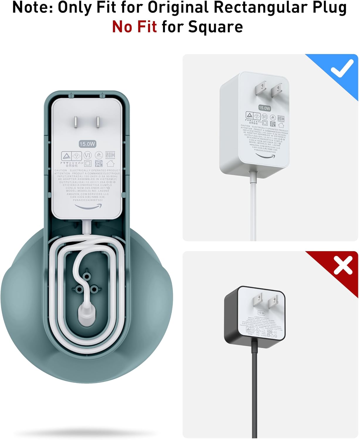 Thumbnail 5 de Maxonar Wall Mount for Echo Pop and Google Nest Speaker (Midnight Teal) — Space-Saving, Drill-Free Bracket