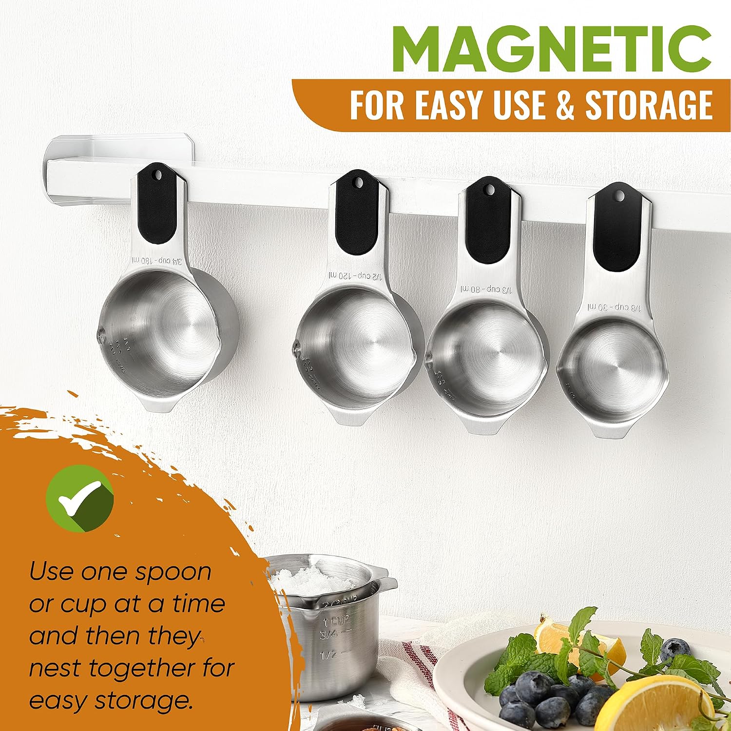 Detalle 2 de Spring Chef Magnetic Measuring Cups Set, 15-piece ⚖