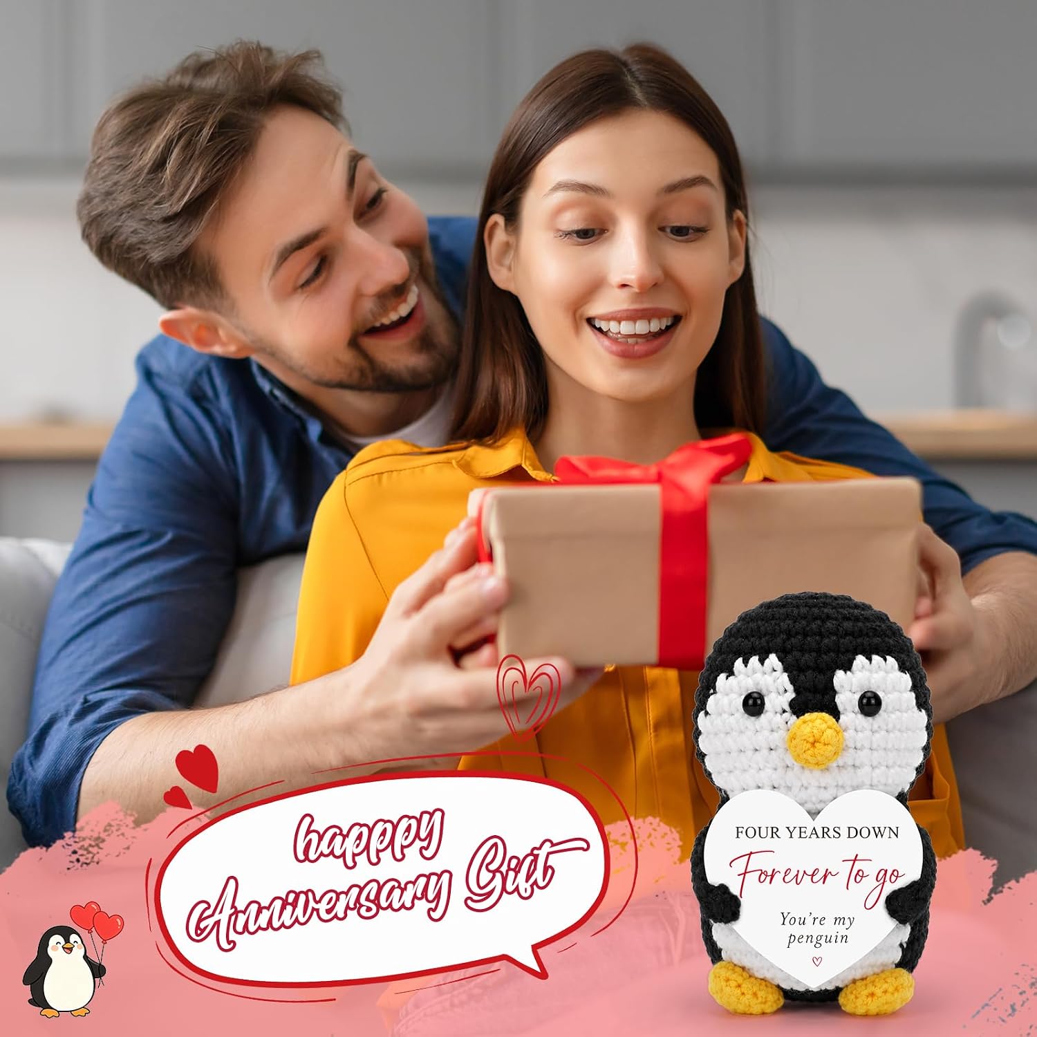 Detalle 2 de Aisvrem Anniversary Penguin Keepsake, 4-Year