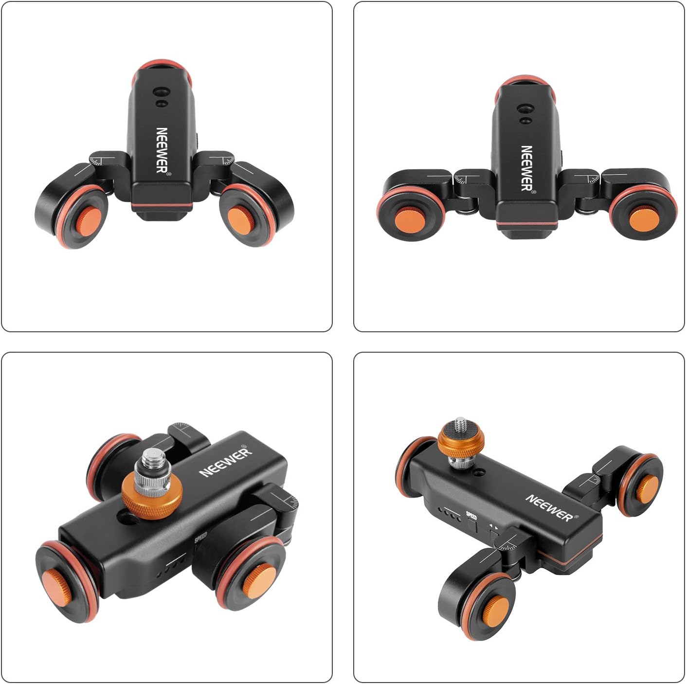 Thumbnail 6 de NEEWER Chariot de caméra vidéo sans fil à 3 roues, moteurisé 3 vitesses avec télécommande