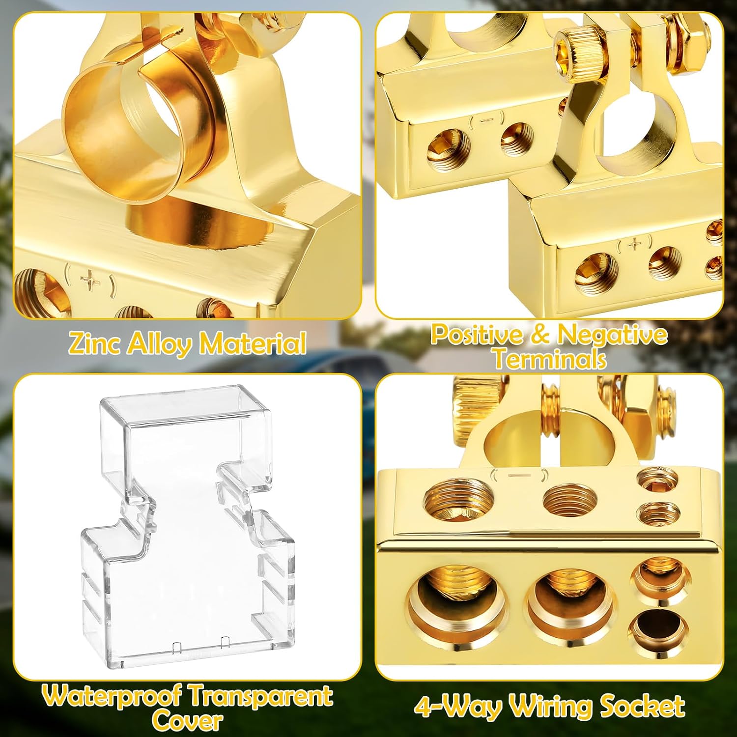 Detalle 2 de Zocipro 2Pcs Battery Terminals kit 10AWG clamps