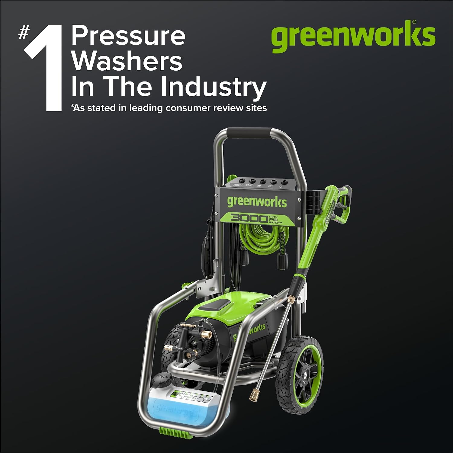 Detalle de Greenworks electric pressure washer 3000 PSI