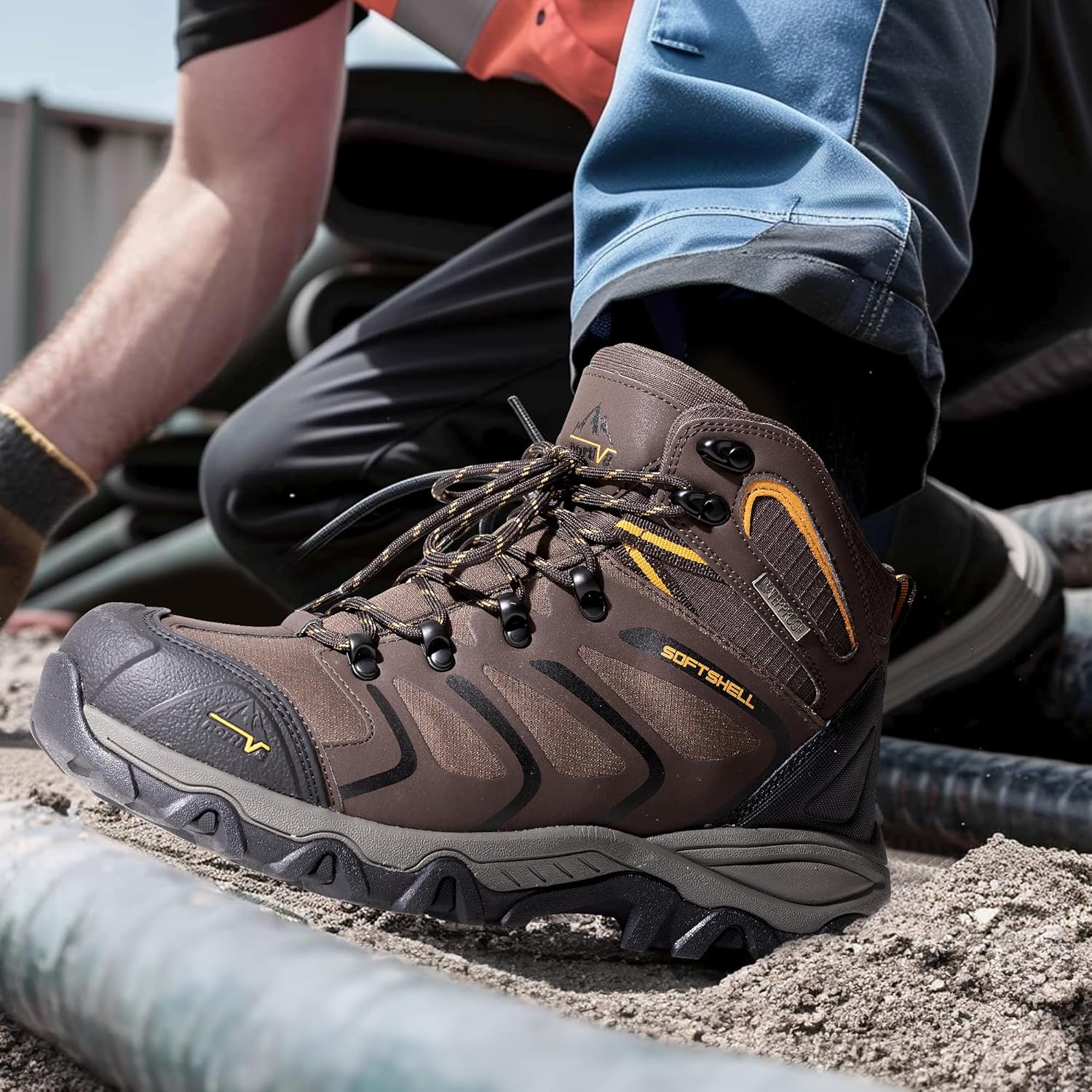 Detalle 2 de NORTIV 8 scarponi da trekking uomo impermeabili: comfort e antiscivolo per escursioni