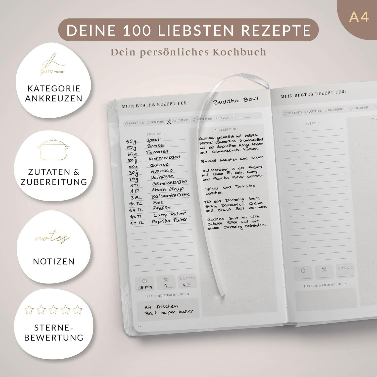 Thumbnail 3 de Lebenskompass Rezeptbuch A4