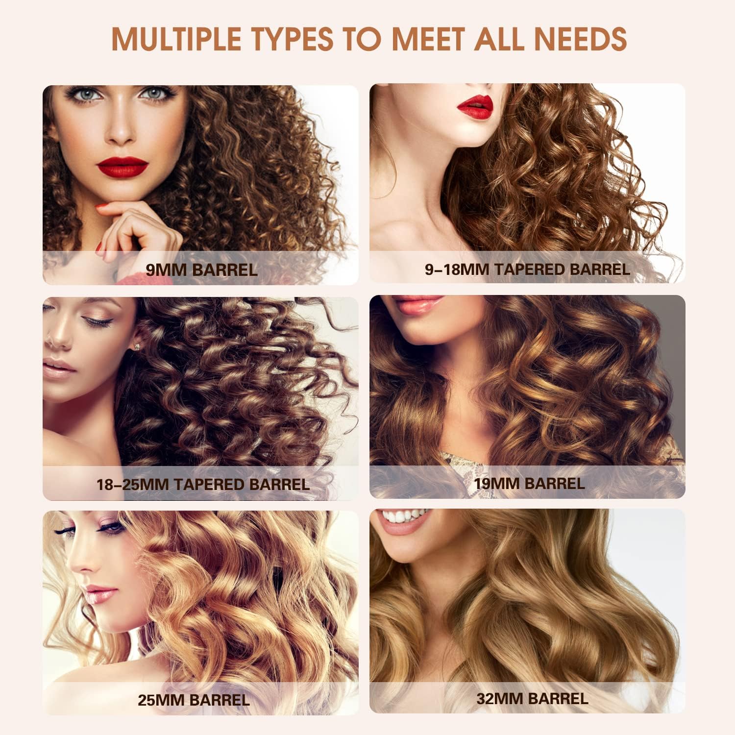 Detalle 2 de janelove Hair Curler 6-in-1 curling wand set 🎀