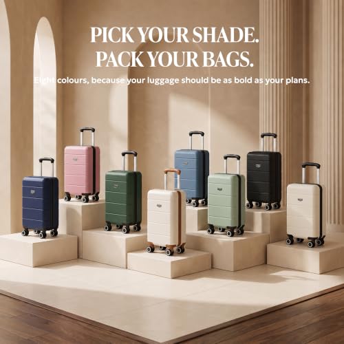 Thumbnail 10 de LUGG Jetset 40cm Underseat Suitcase (Cream/Brown) – ABS Hard Shell, Lightweight Cabin Luggage