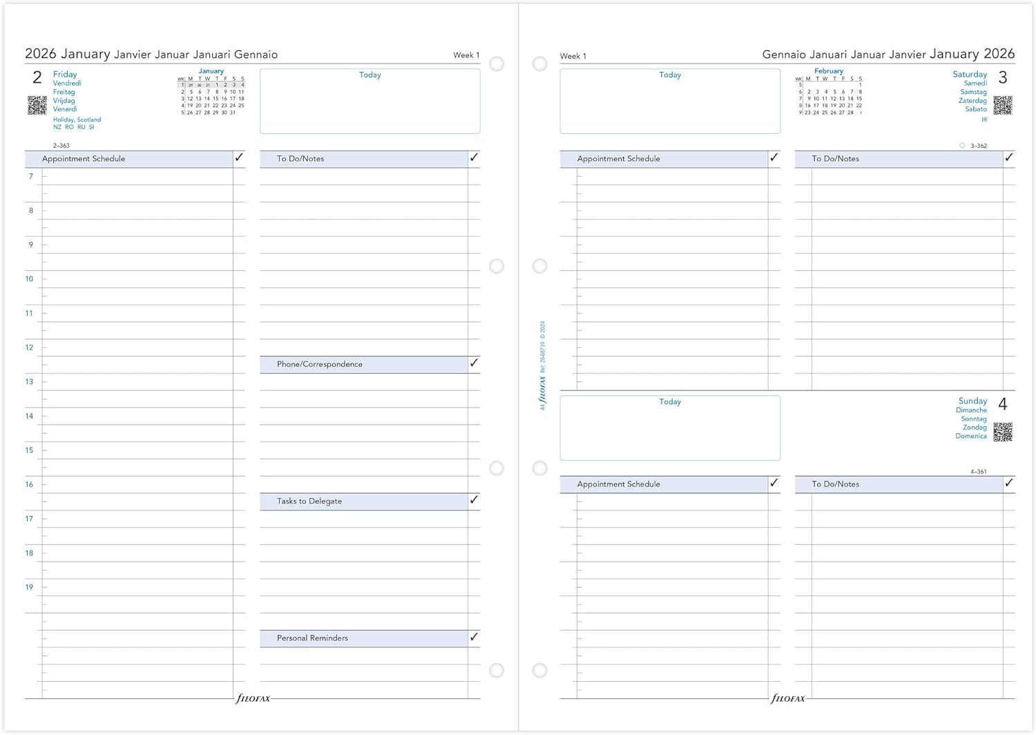 Detalle 2 de Filofax A4 day per page diary 2026