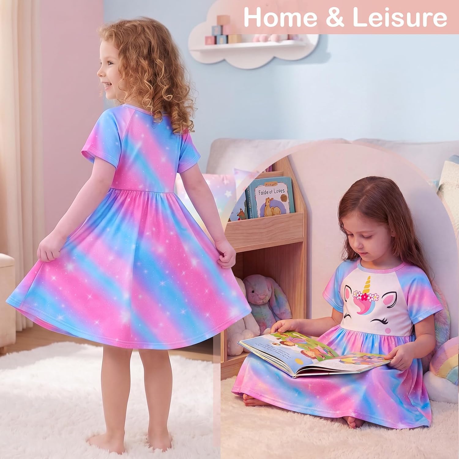 Thumbnail 5 de ICOSY Girls Nightgown Unicorn Dress 3T