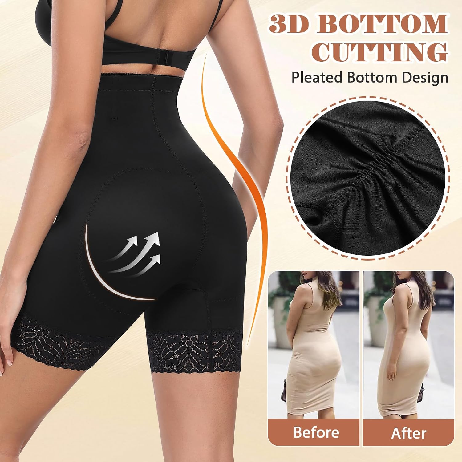 Detalle de Xnova Shapewear guaina contenitiva donna con vita alta e pantaloncini antisfregamento