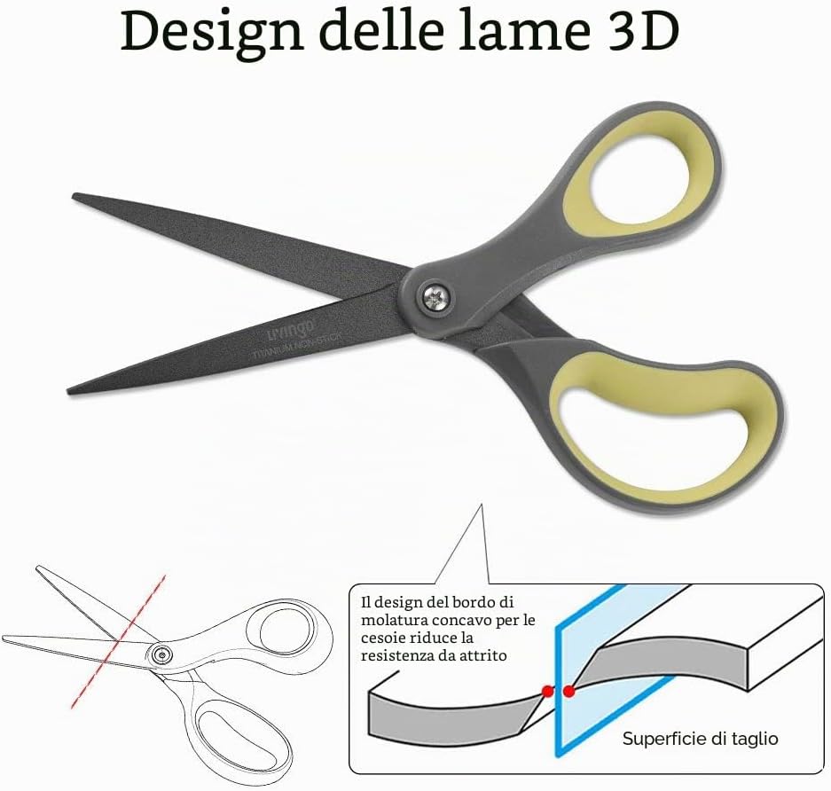 Detalle de LIVINGO Confezione da 2 forbici in titanio antiaderenti: multiuso, manico ergonomico