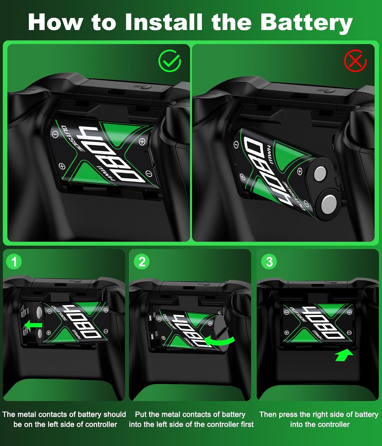 Thumbnail 6 de Controller Akku 4x4080 mWh für Xbox