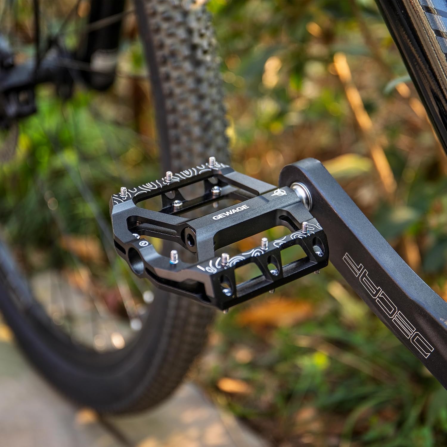 Thumbnail 1 de GEWAGE Pédales Plate MTB en alliage d’aluminium usiné CNC (axe 9/16) – set antidérapant pour VTT et gravel