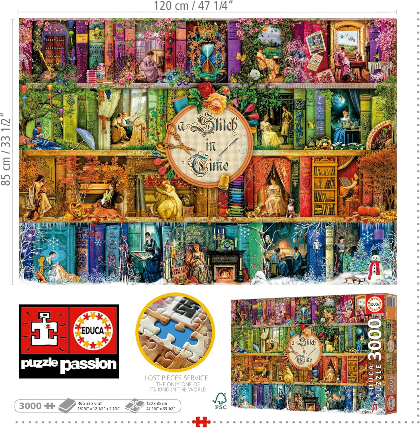 Thumbnail 2 de Educa Puzzle 3000 pezzi per adulti “Un punto nel tempo” (120 x 85 cm) con servizio pezzi mancanti