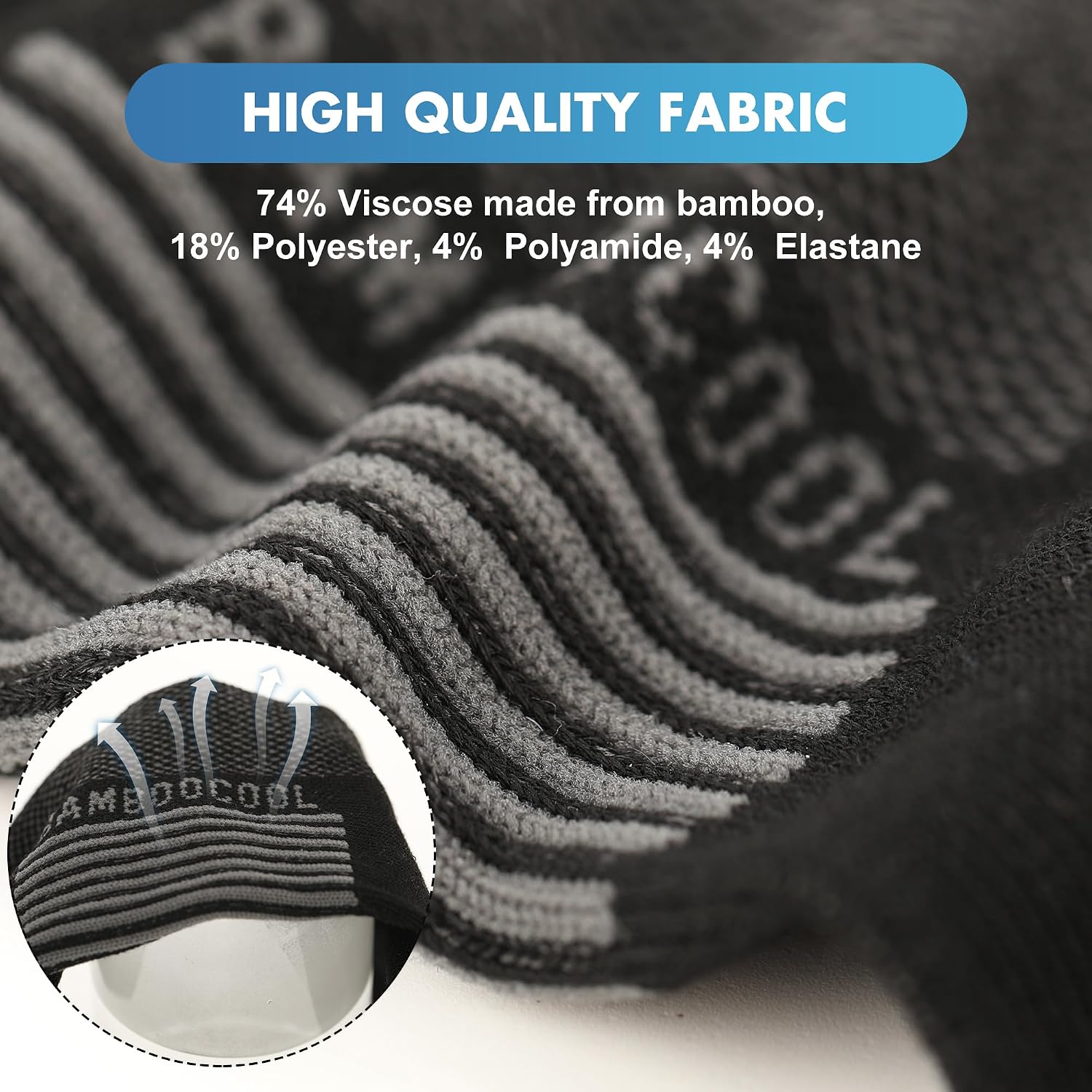 Thumbnail 4 de BAMBOO COOL Men's Athletic Ankle Socks Cushioned 8 Pack