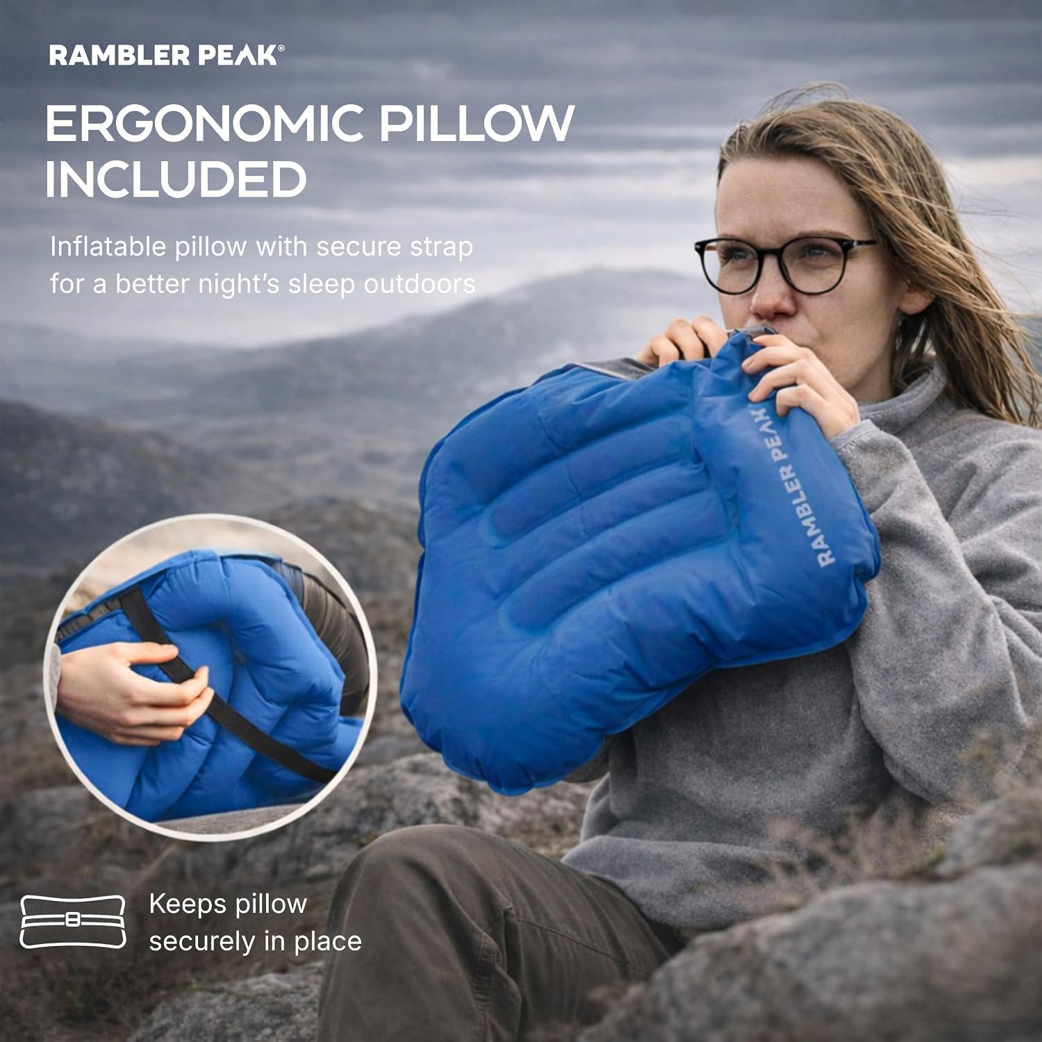 Thumbnail 4 de RAMBLER PEAK Inflatable Camping Mat with Pillow – Ultralight 190×58cm, 590g
