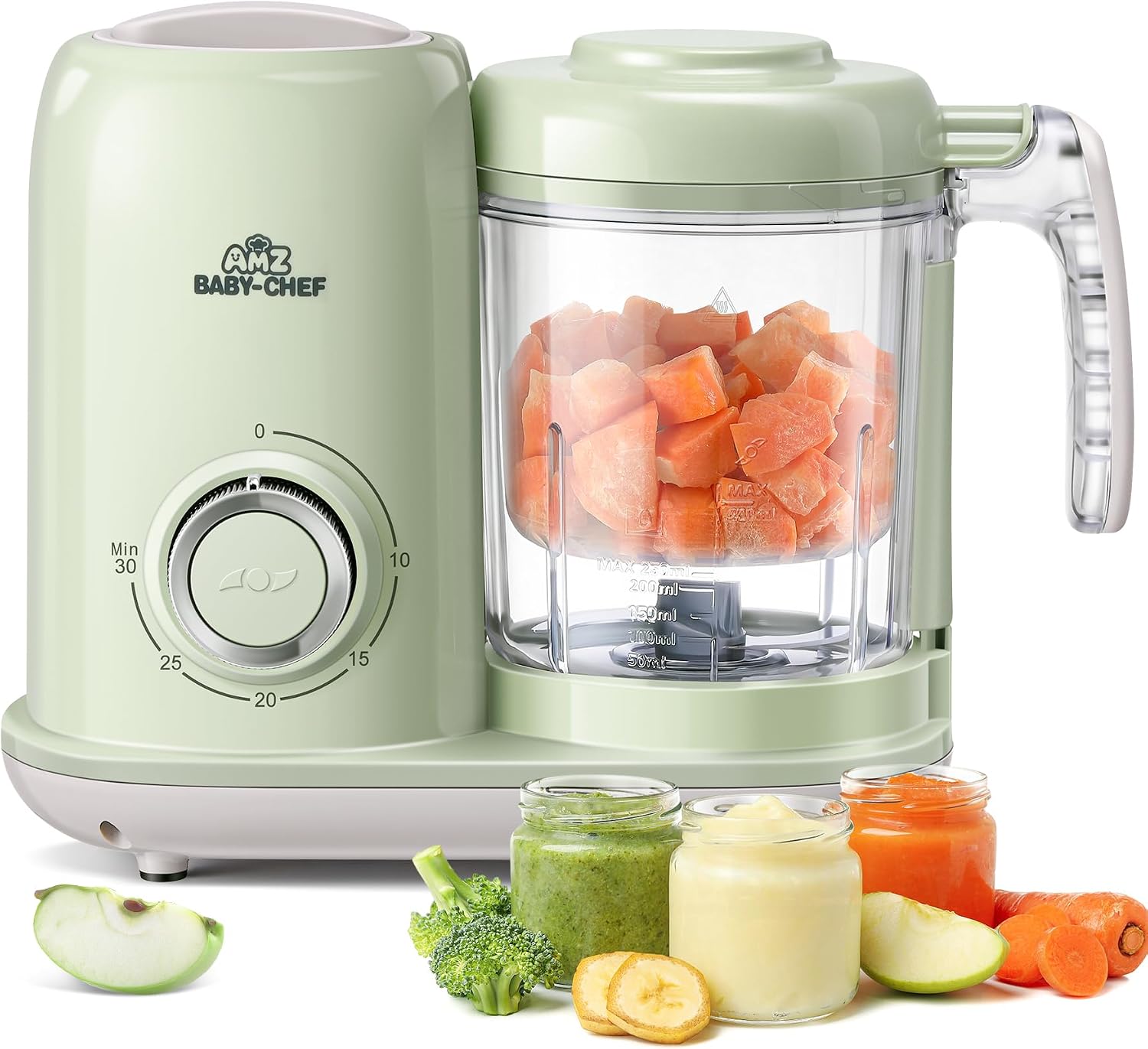 Detalle de AMZBABYCHEF BFM002 Baby Food Maker, Steamer and Blender, 400 mL Tritan Cup