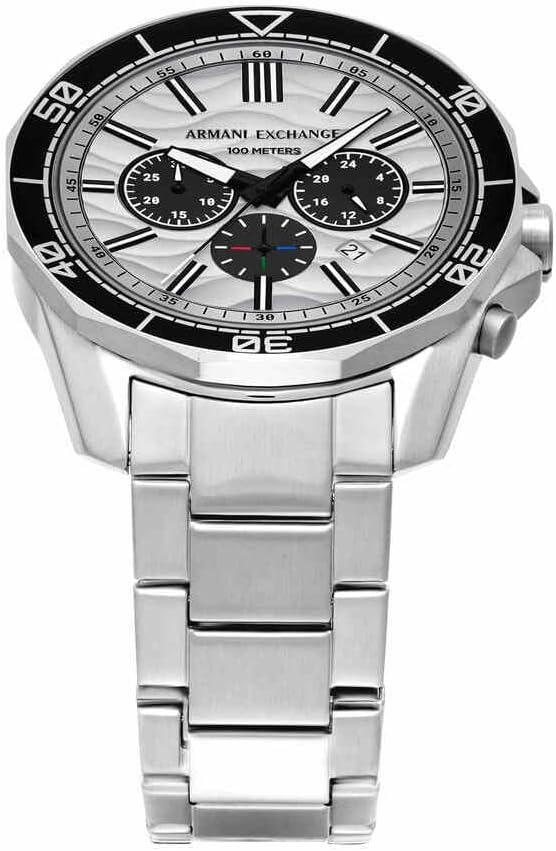 Thumbnail 3 de Armani Exchange Silver Tone Herrenuhr mit Quarz-Chronograph und 44 mm Gehäuse – Edelstahlband