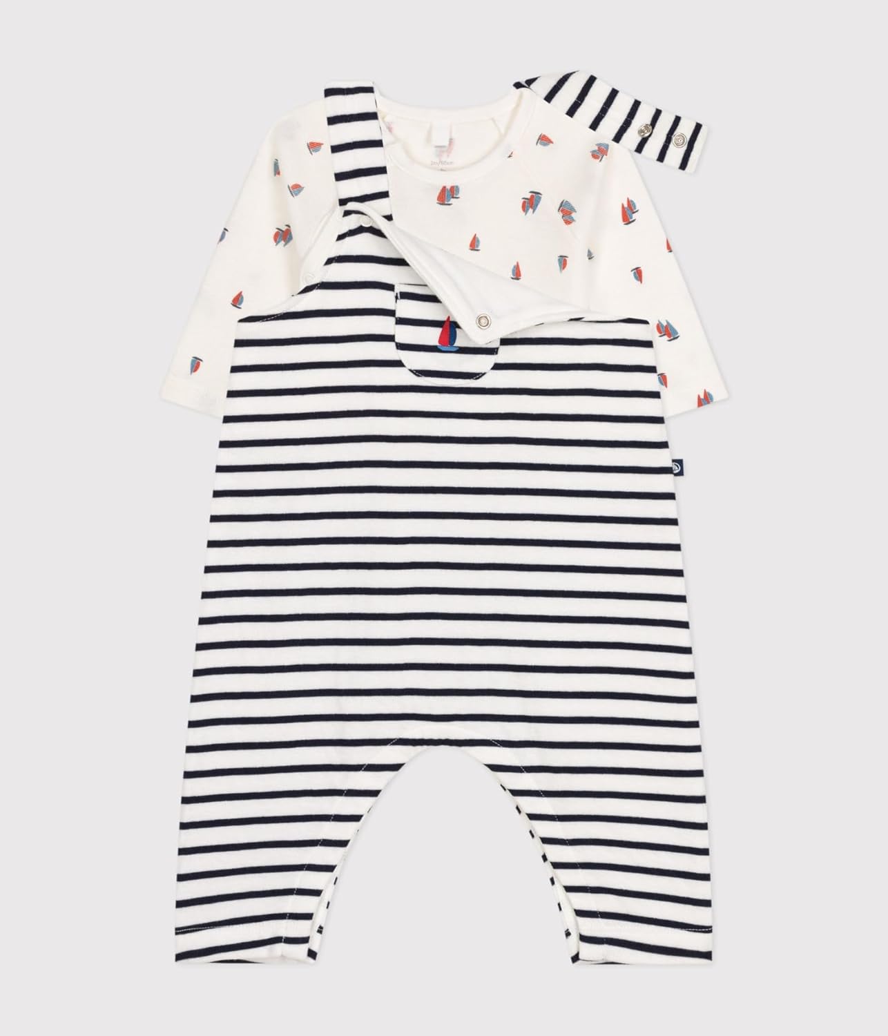 Thumbnail 1 de Ensemble salopette et body Petit Bateau en coton pour bébé