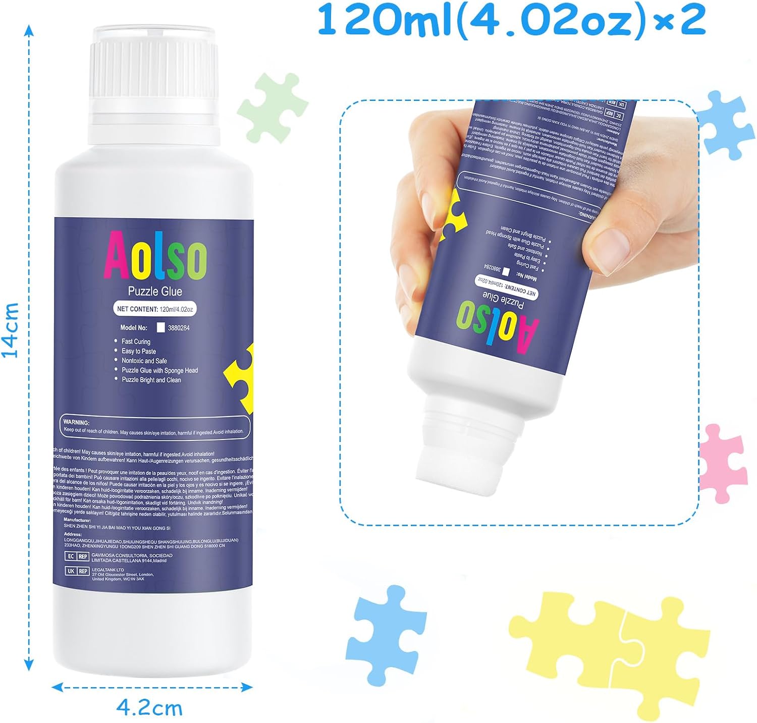 Detalle 2 de Aolso Pegamento para Puzzle 120ML x2