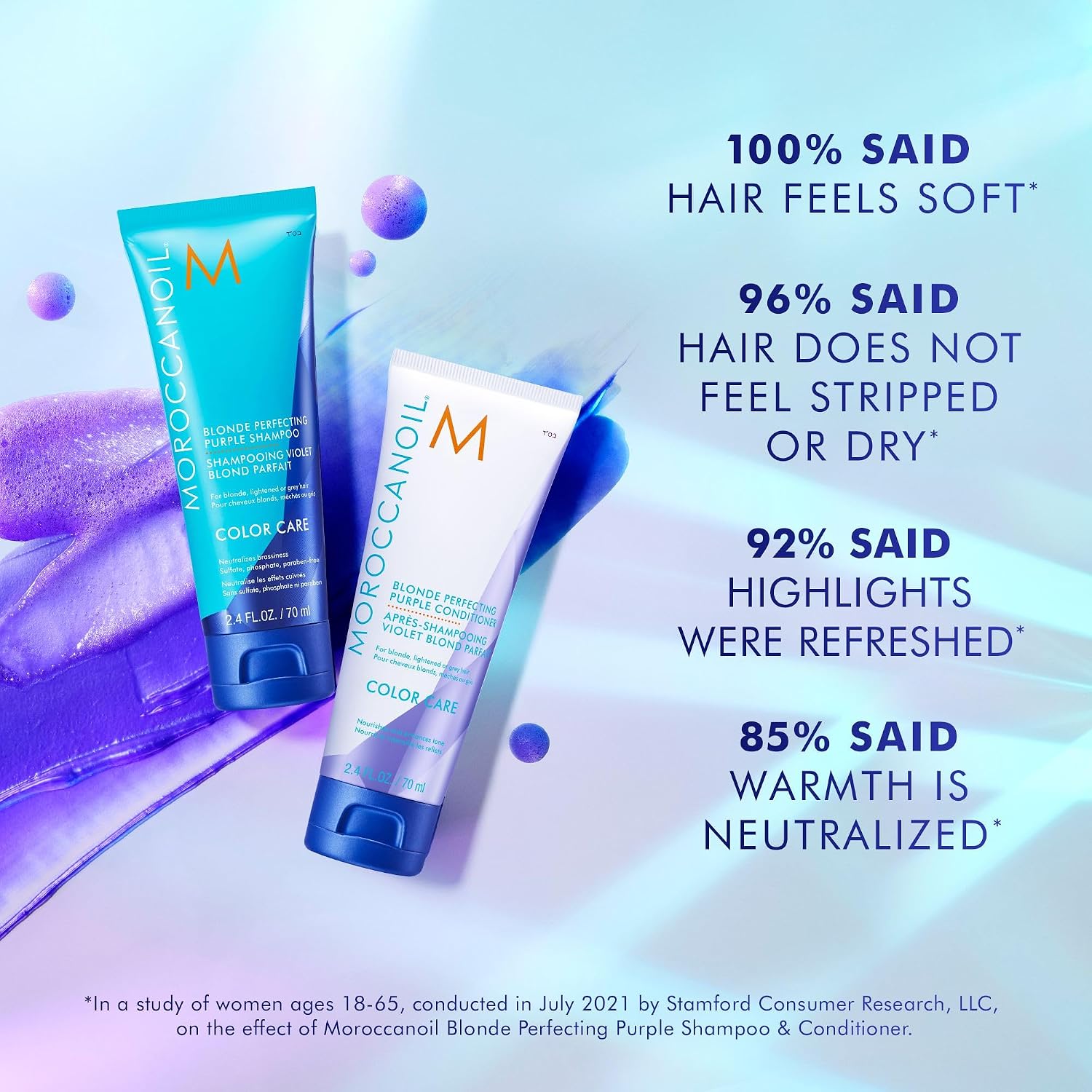 Detalle de Moroccanoil Blonde Perfecting Purple Shampoo